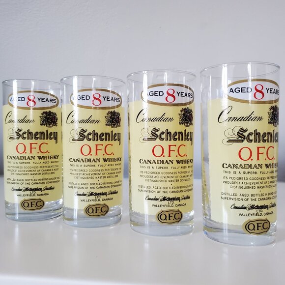 Set of 4 Canadian Schenley Whisky Glasses - Picture 1 of 2